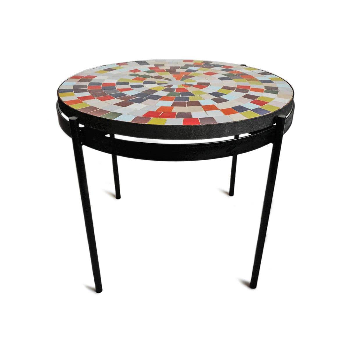 Outdoor Multi Color Mosaic Side Table - Thumbnail 2
