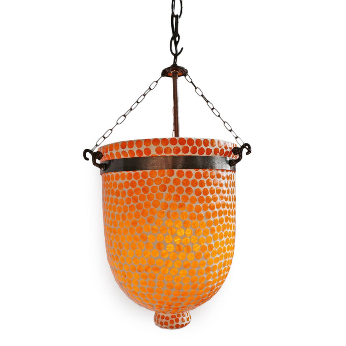 Orange Mosaic Bucket Pendant Small - Thumbnail 2