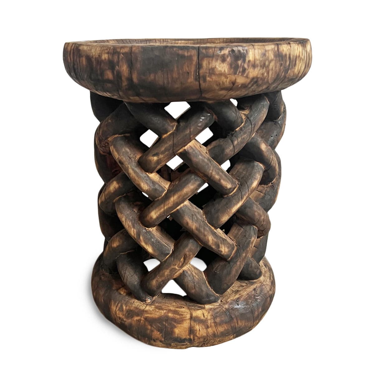 Vintage Bamileke Burn Stool Table - Thumbnail 2