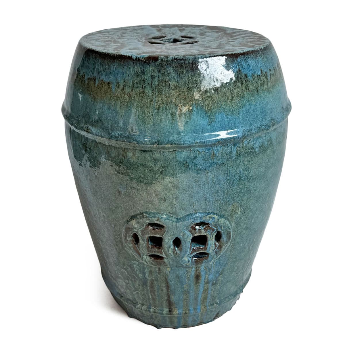 Ocean Blue Ceramic Garden Stool - Thumbnail 2