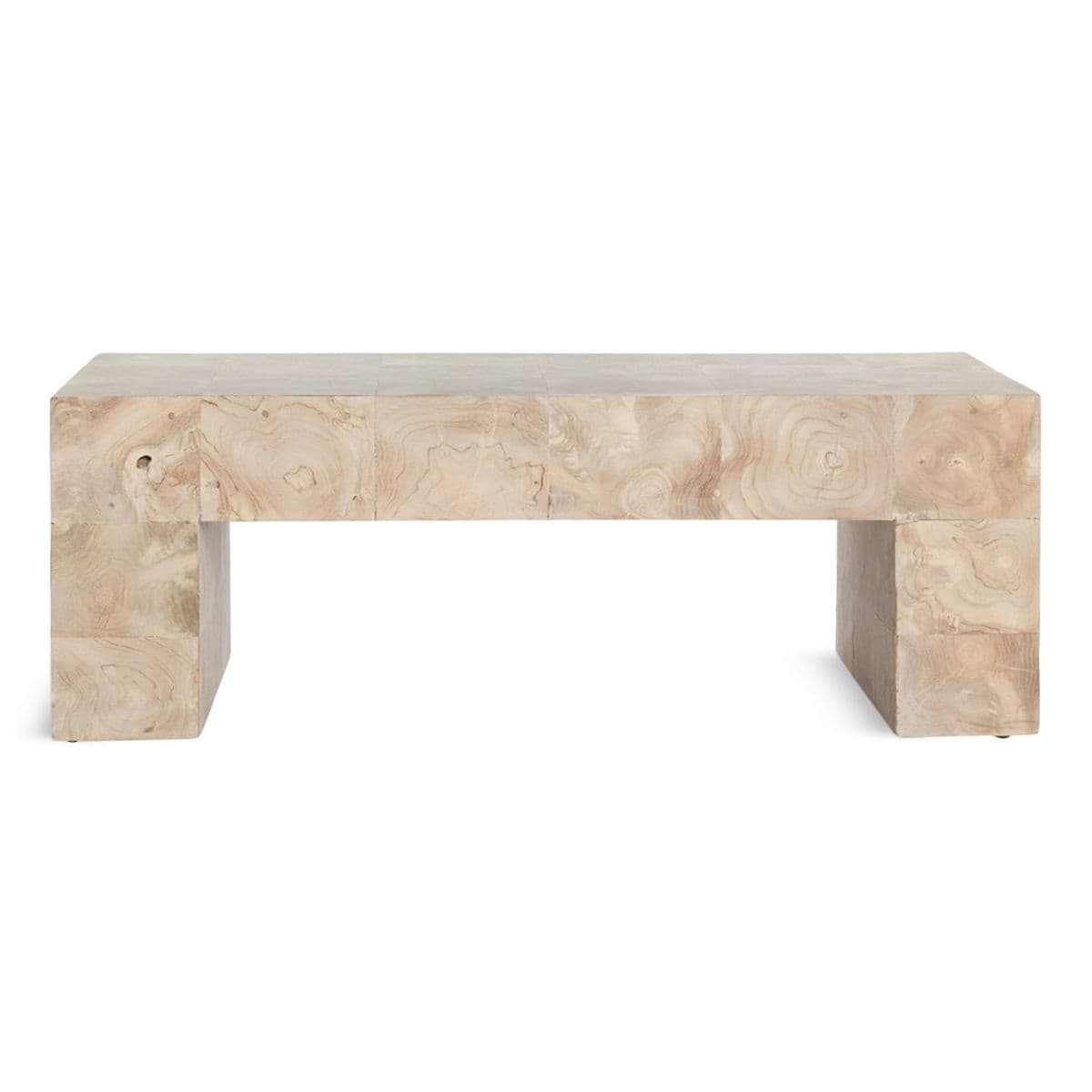 Modern White Wash Teak Coffee Table - Thumbnail 2