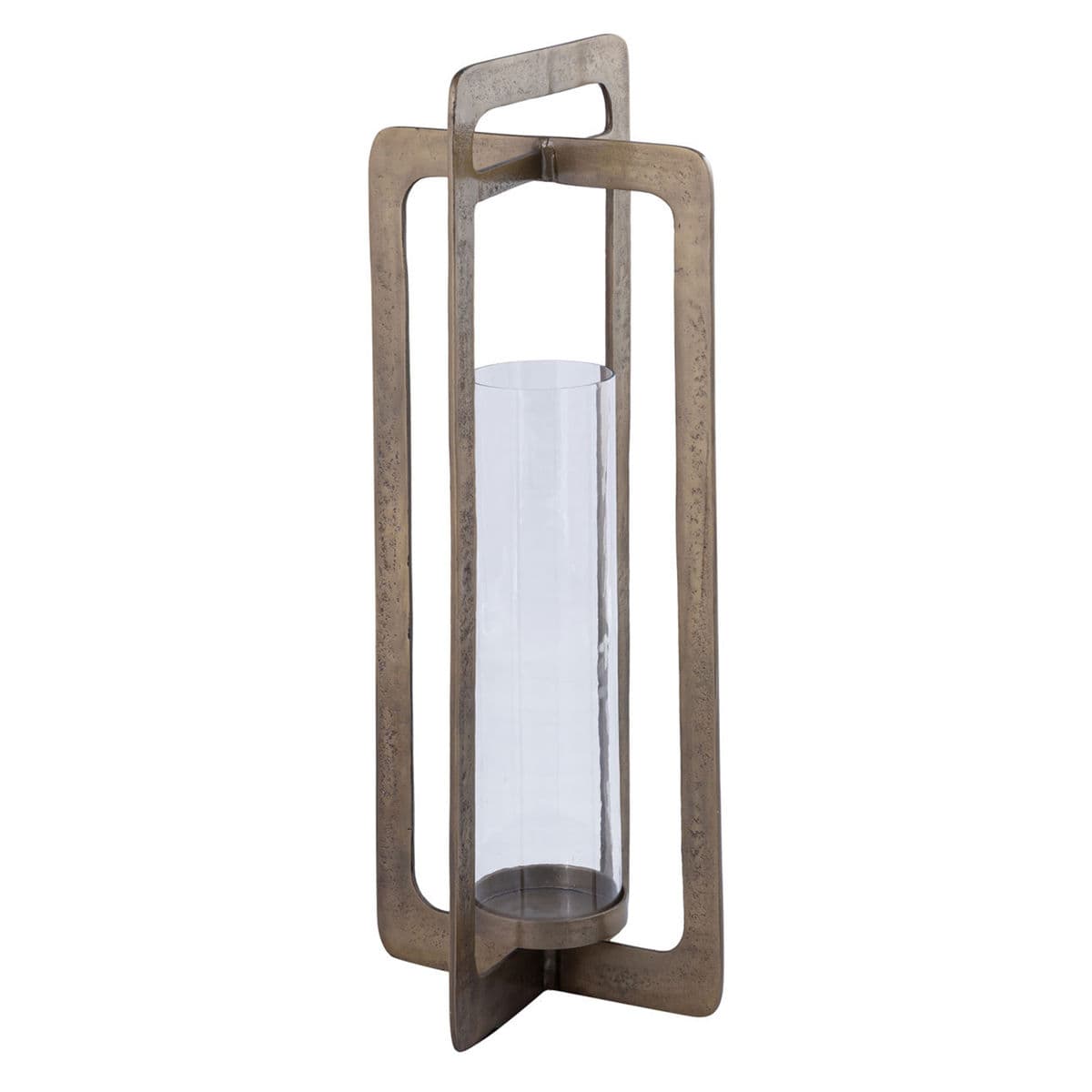 Brass Finish Tall Candle Holder - Thumbnail 2