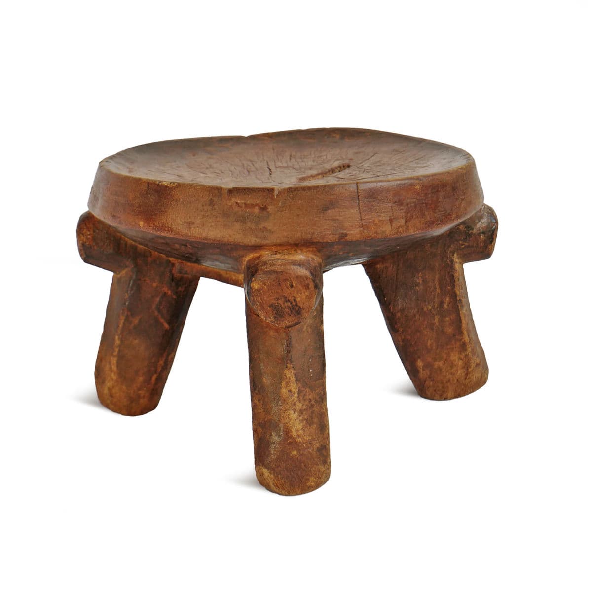 Old Tanzania Wood Stool - Thumbnail 2