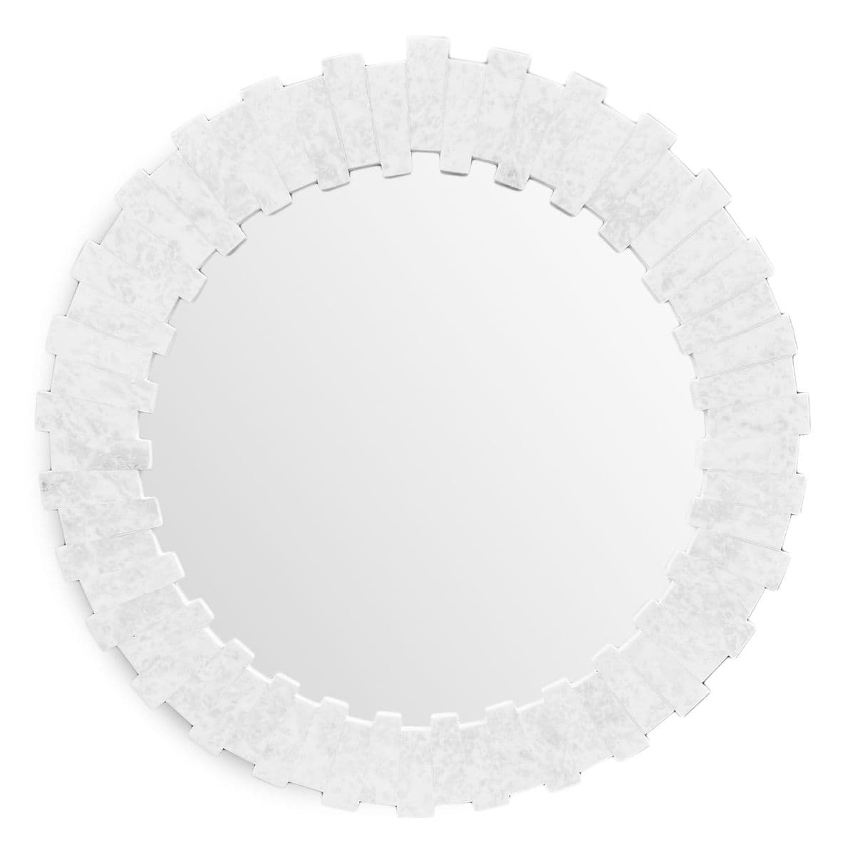 Round White Marble Step Mirror - Thumbnail 2
