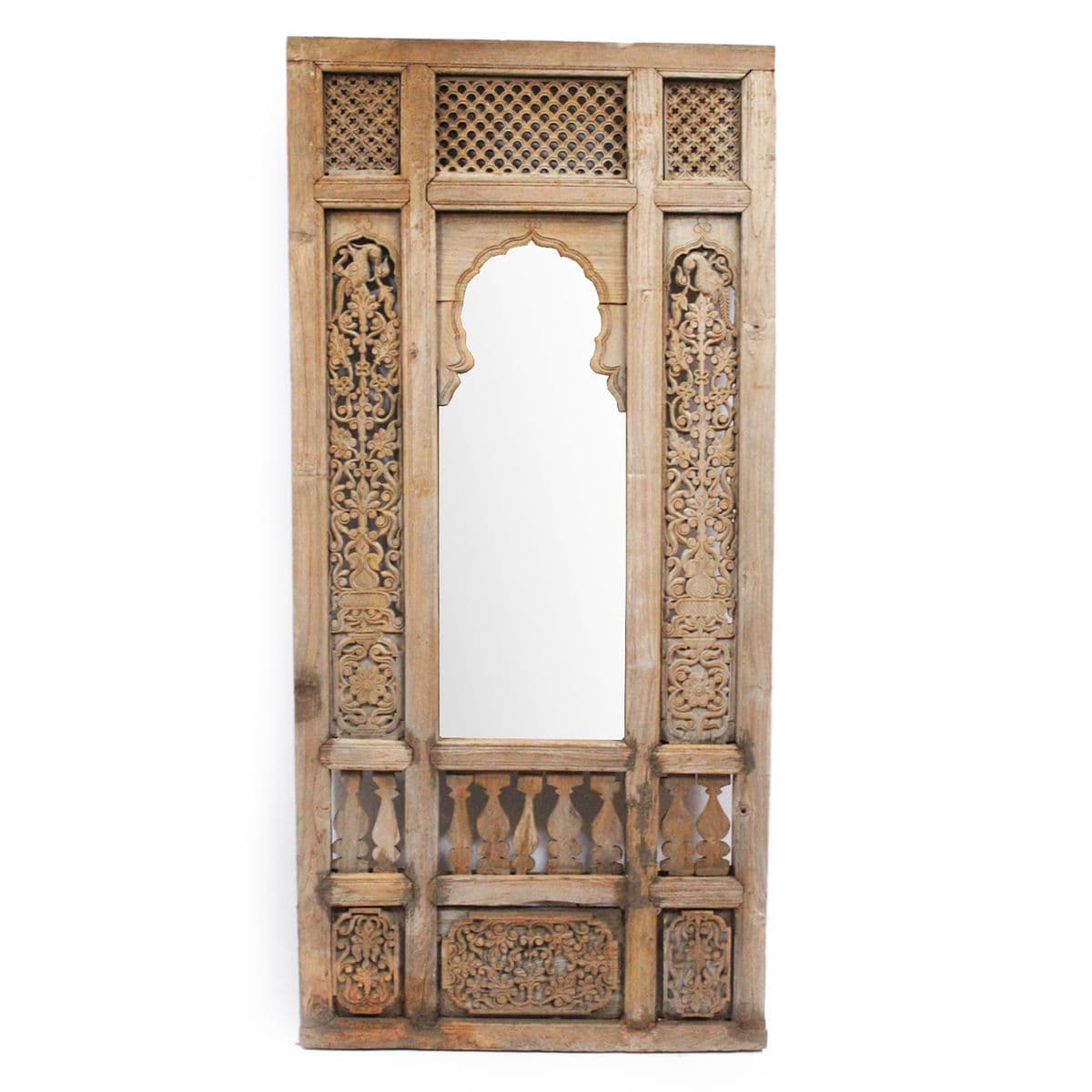 Antique Architectural Indian Window Facade Mirror - Thumbnail 2