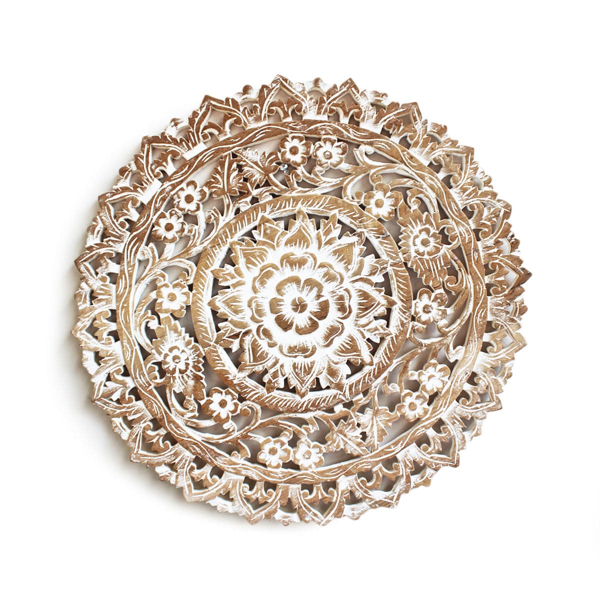 White Wash Carved Medallion Panel 24 - Thumbnail 2