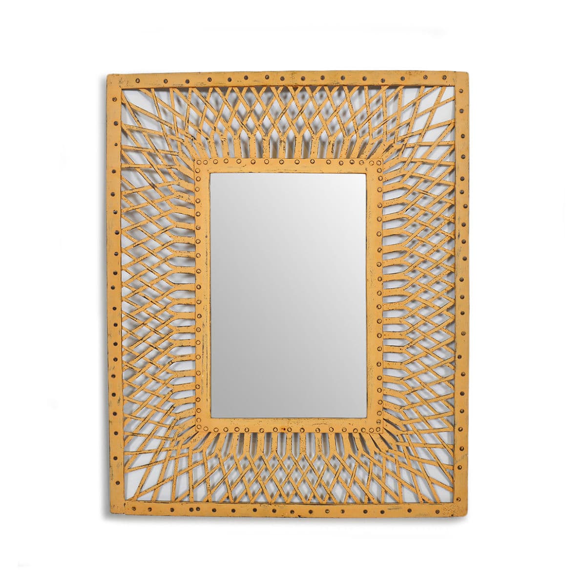 Vintage Peach Iron Work Mirror - Thumbnail 2