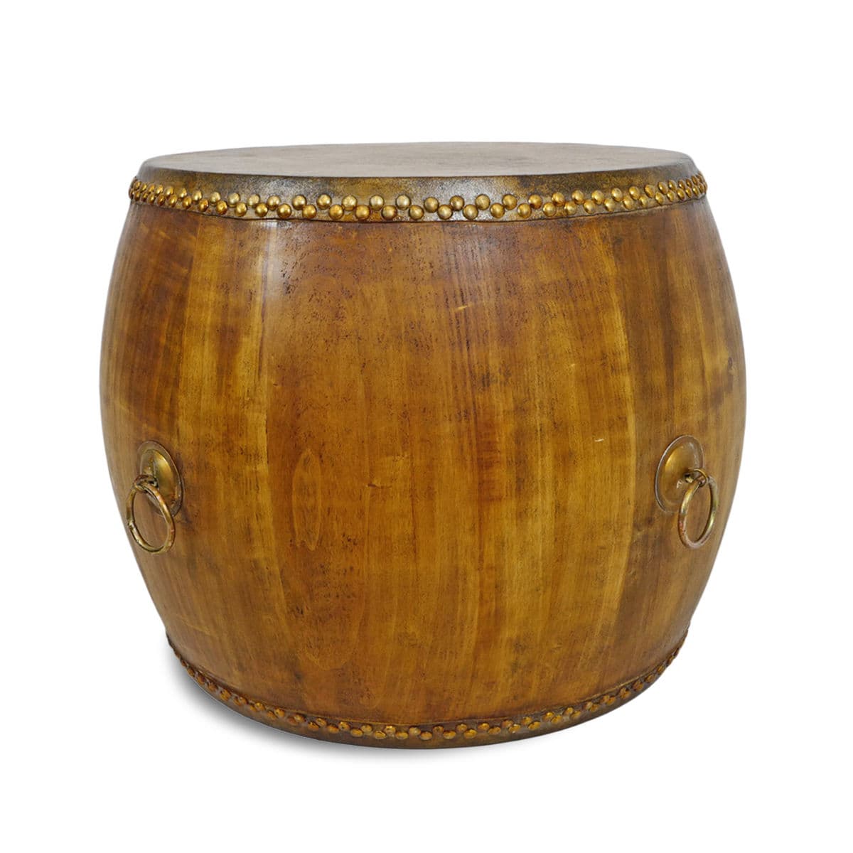 Natural Wood Drum Coffee Table - Thumbnail 2