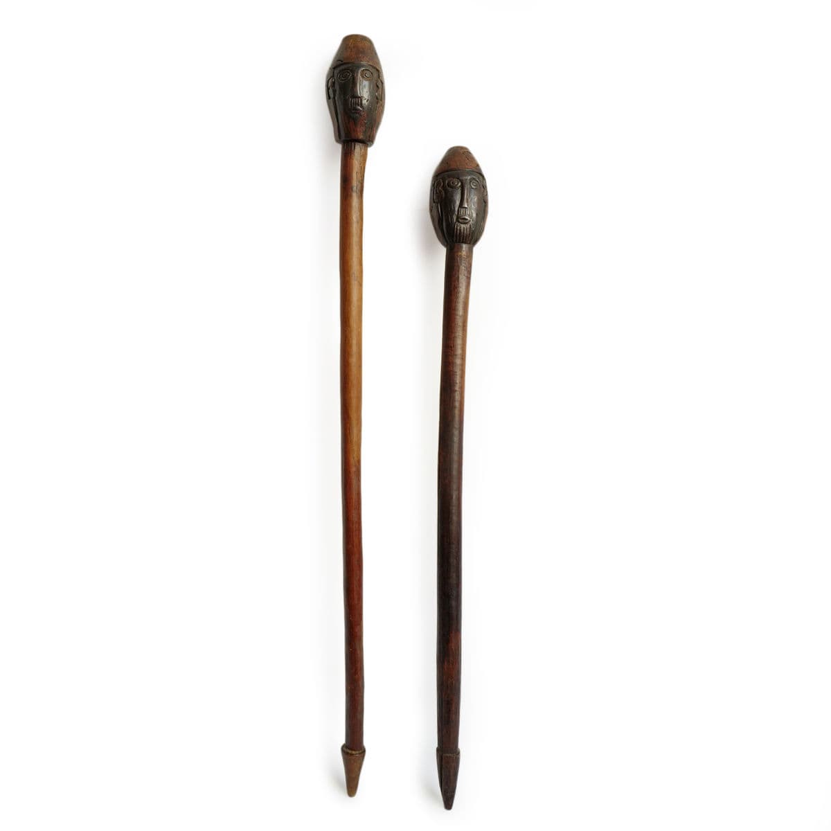 Old Ethiopian Tribal Wood Club - Pair - Thumbnail 2