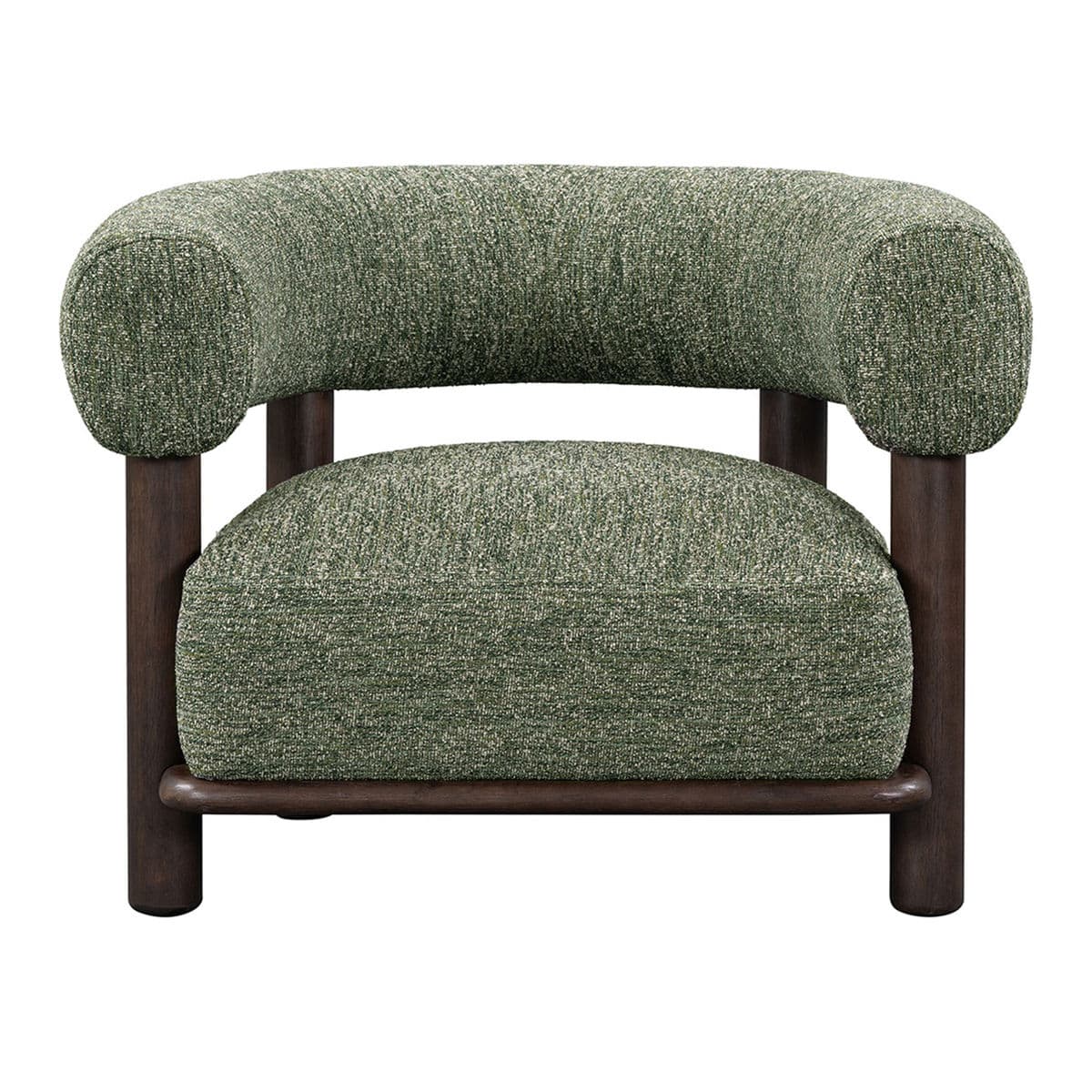 Tweedy Green U-Back Log Chair - Thumbnail 2