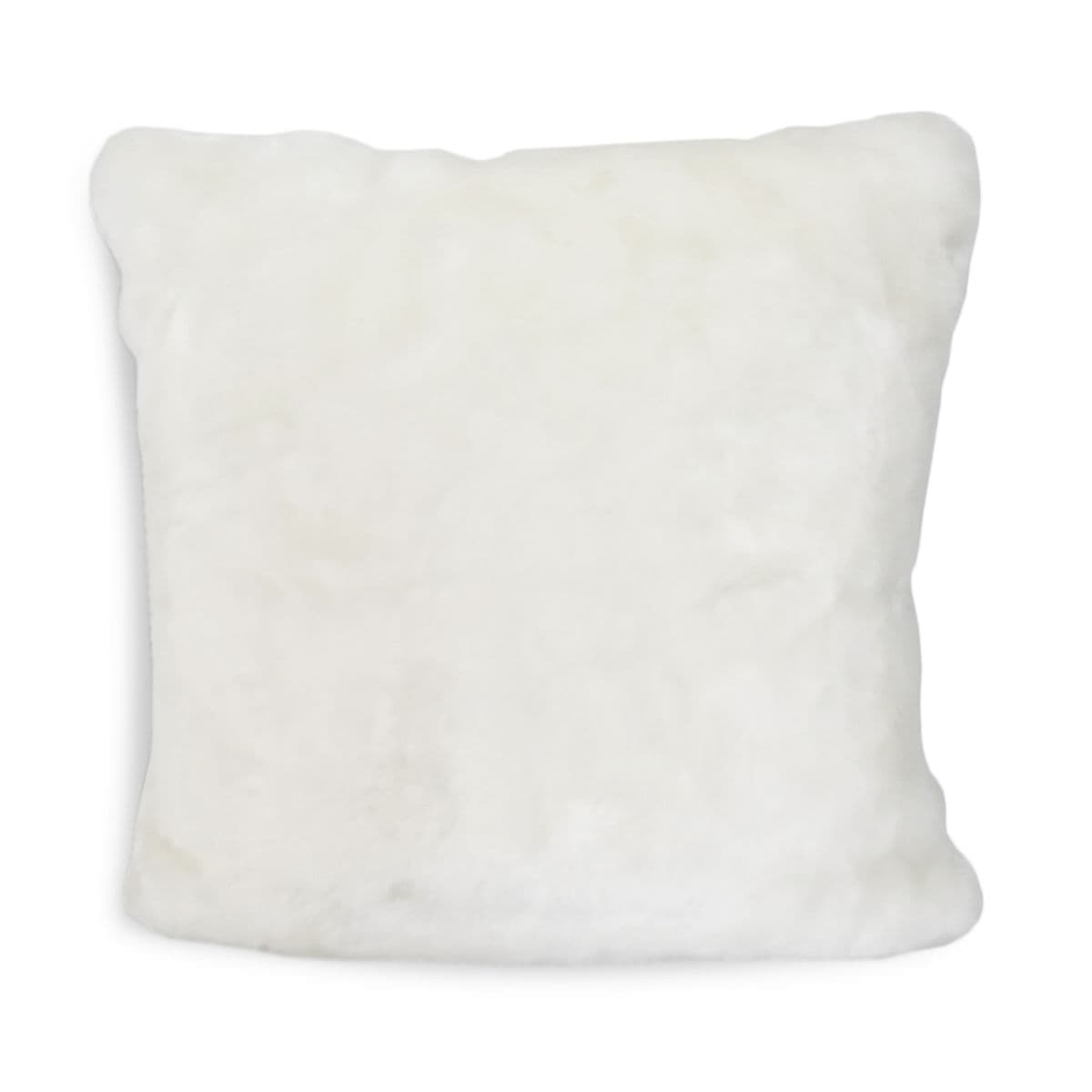 White Snow Faux Rabbit Fur Pillow - Thumbnail 2