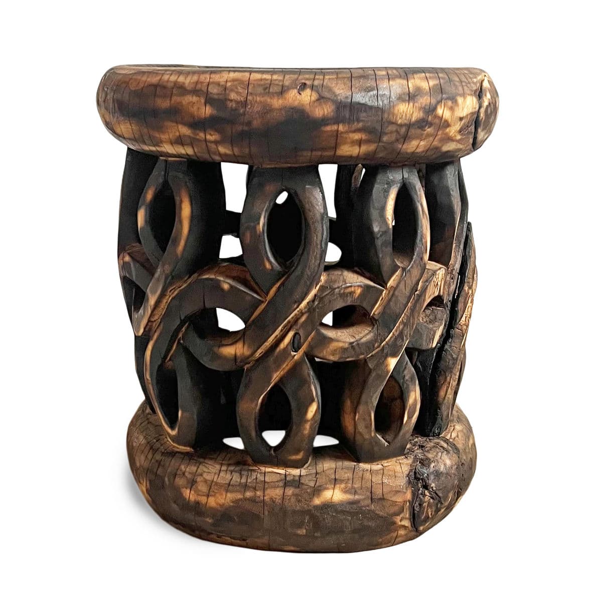 Vintage Bamileke Burn Stool Table - Thumbnail 2