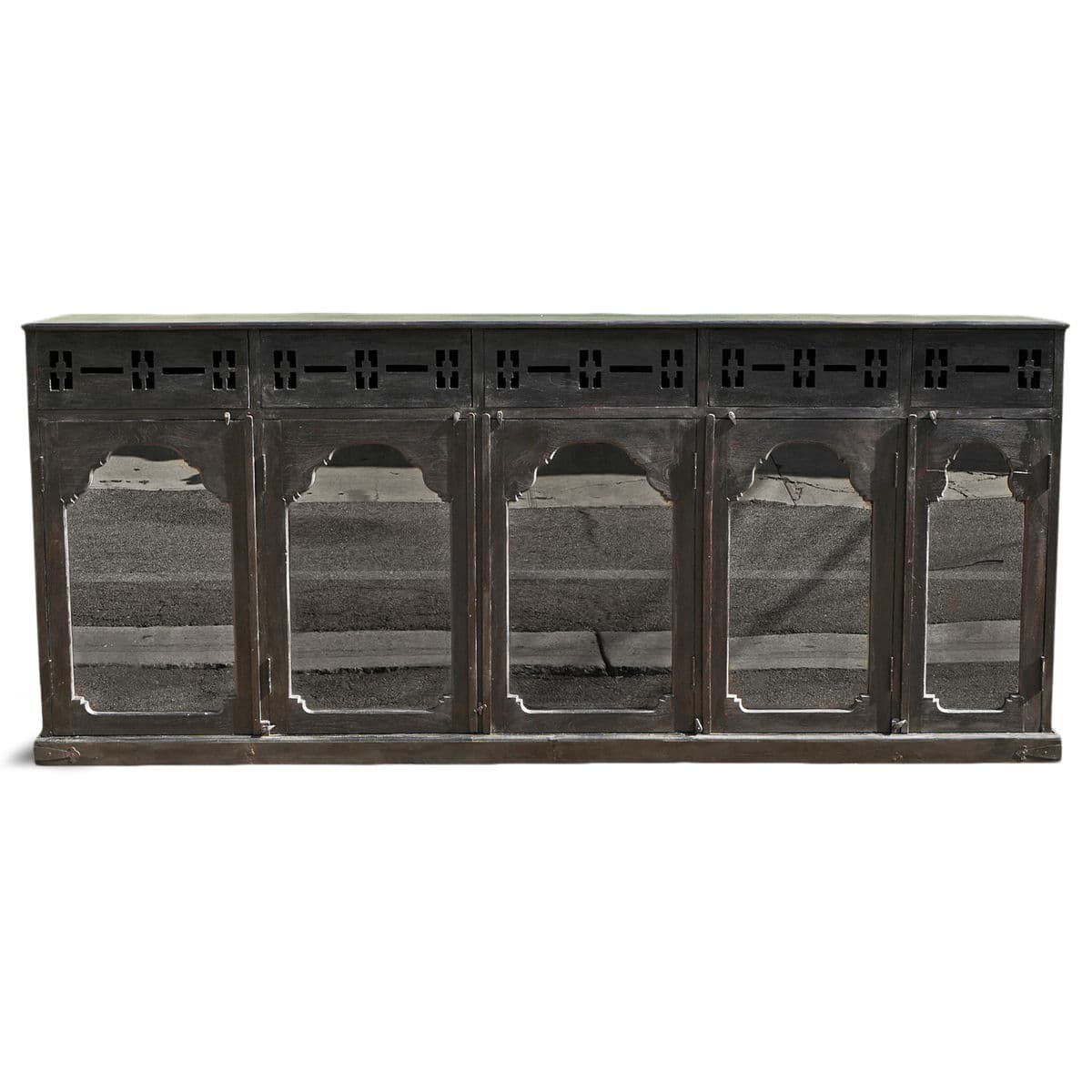 Antique Ebony Colonial Display Cabinet - Thumbnail 2