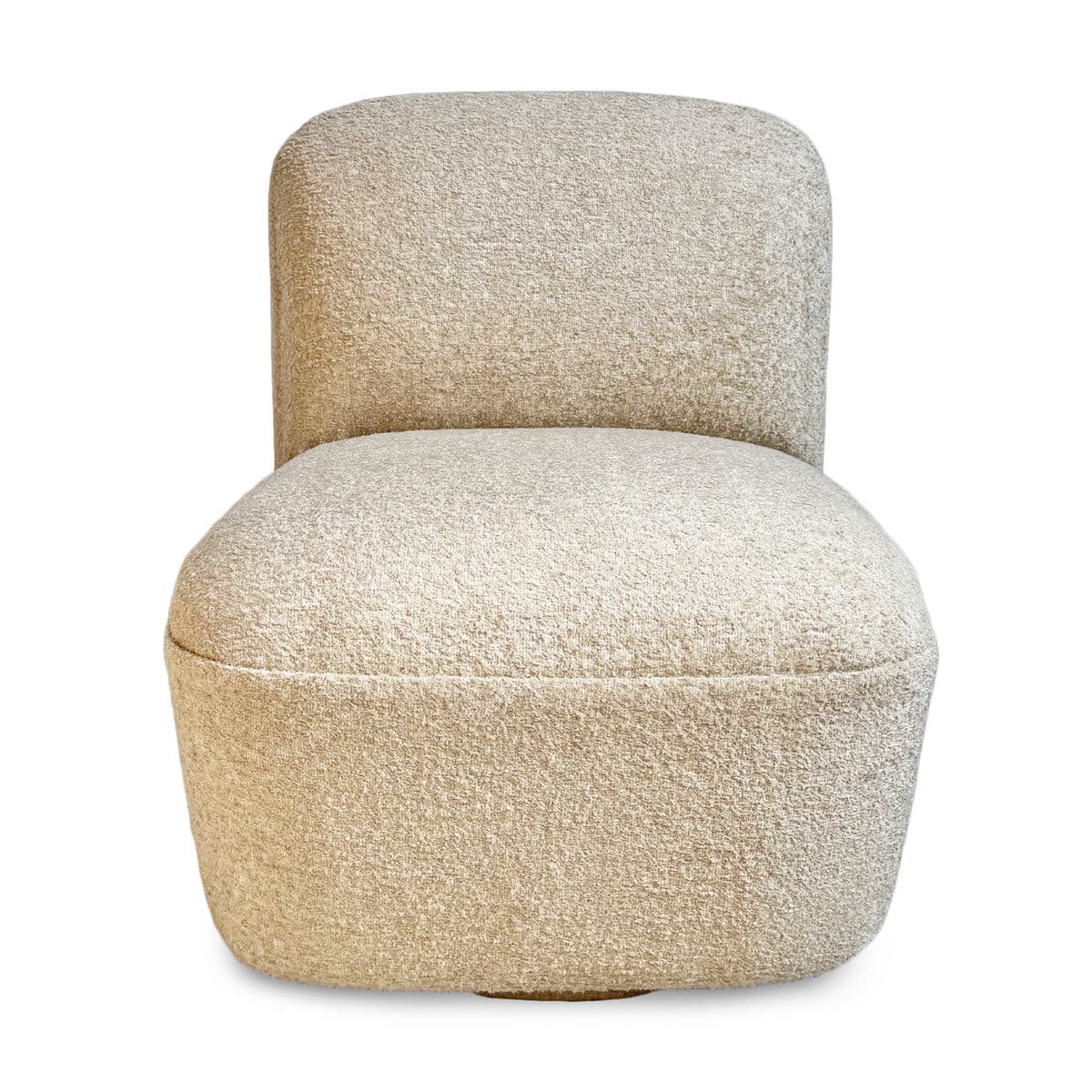 Ivory Soft Swivel Slipper Chair - Thumbnail 2