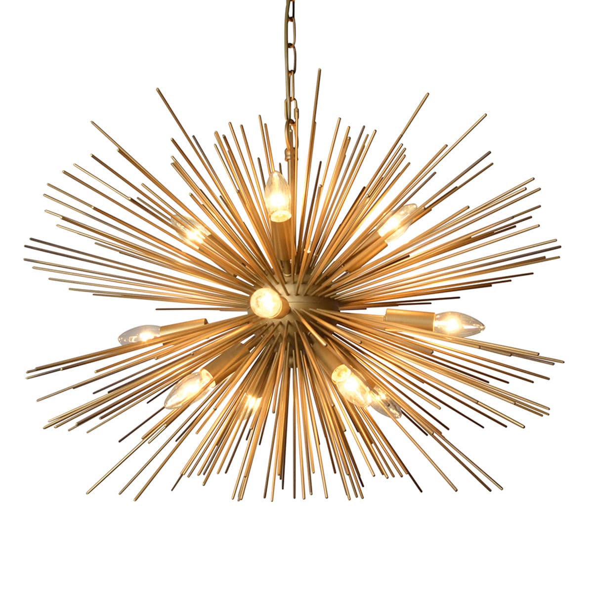 Brass Sunburst Chandelier - Thumbnail 2