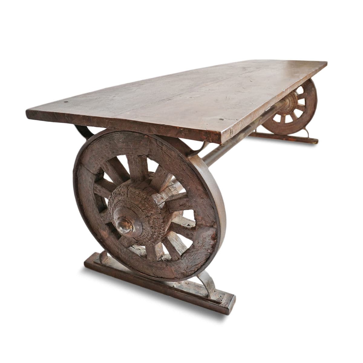 Salvaged Old Wheel Bench - Thumbnail 2
