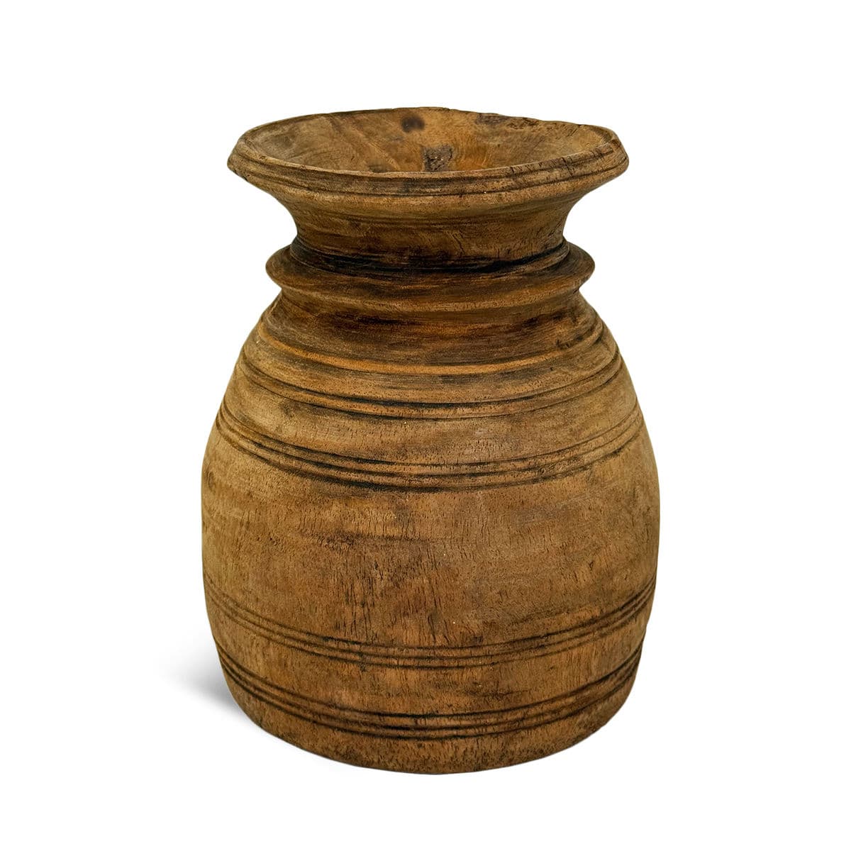 Vintage India Wood Water Pot - Thumbnail 2