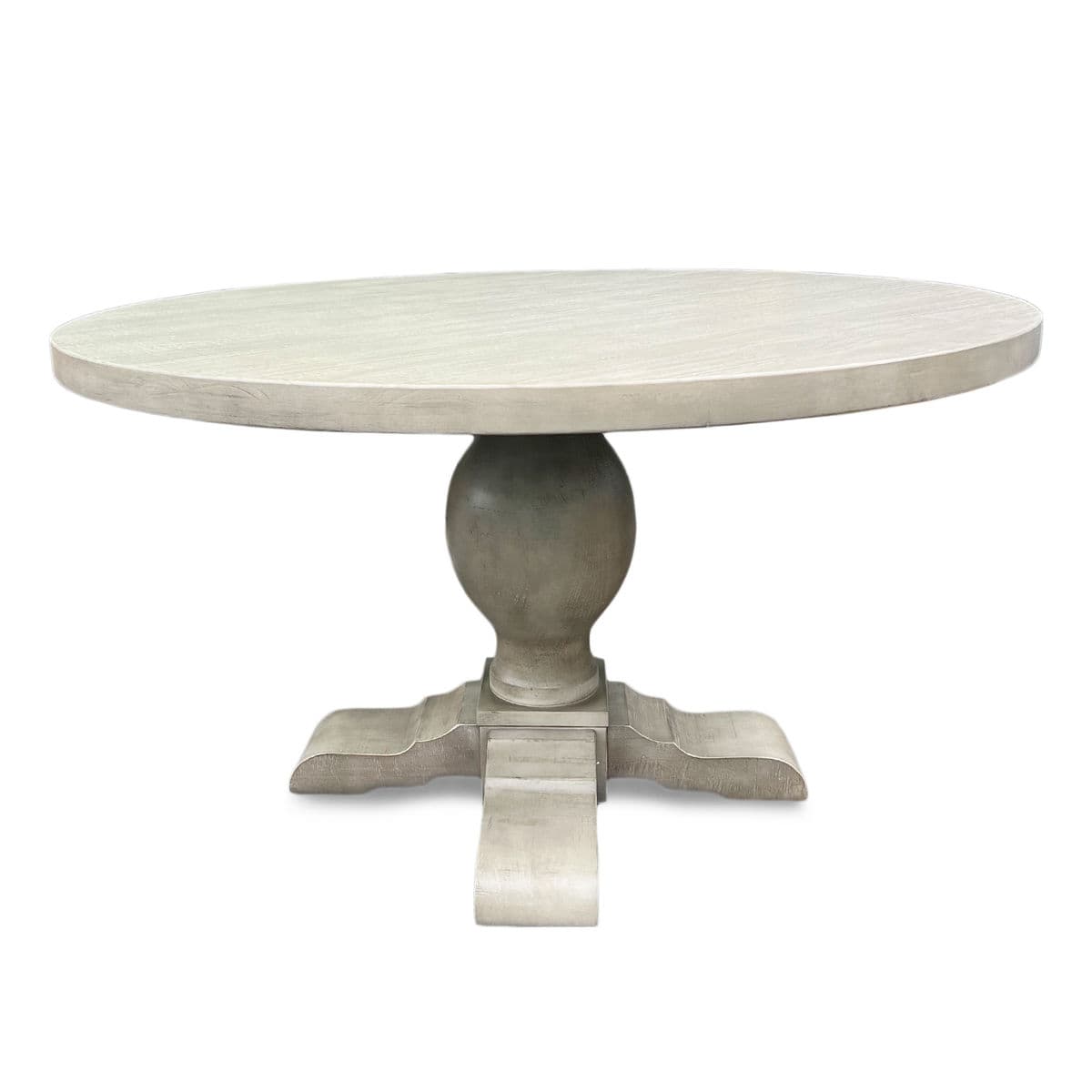 Round Beach Washed Salvage Pine Dining Table - Thumbnail 2