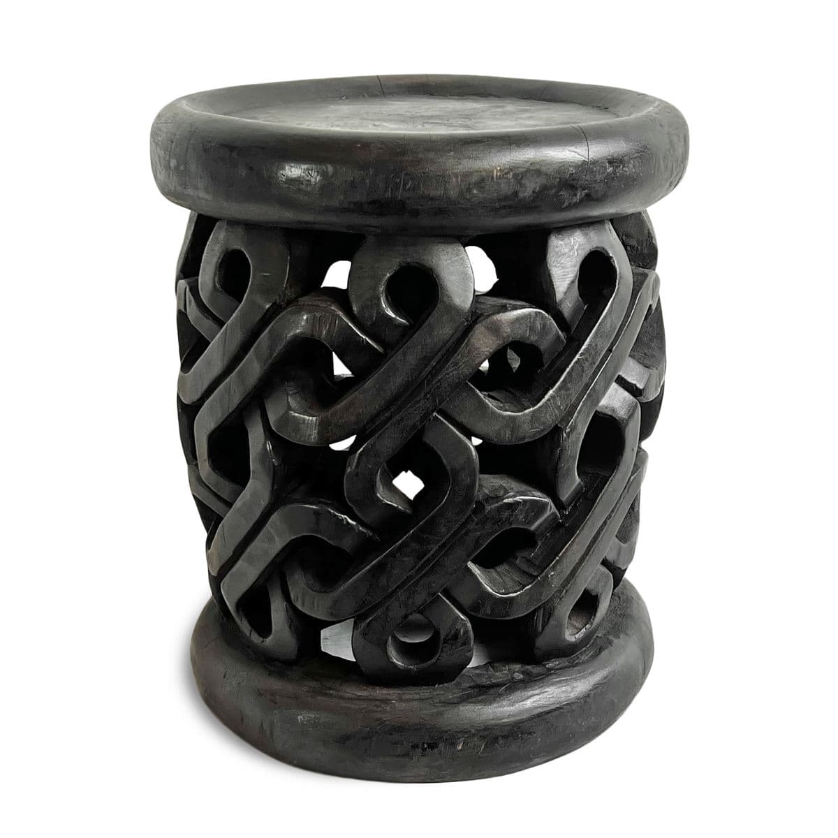 Vintage Woven Bamileke Stool Table - Thumbnail 2