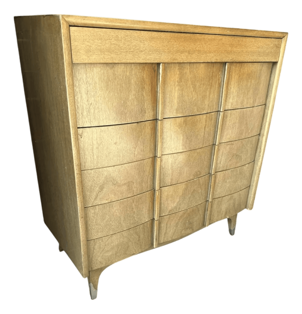 Bleached Mahogany American of Martinsville Fully Restored Chest of Drawers -Vintage 1950s - Thumbnail 2