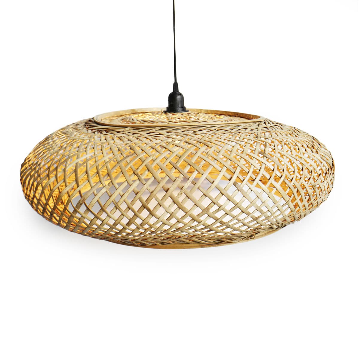 Rattan Beret Pendant Lantern - Thumbnail 2
