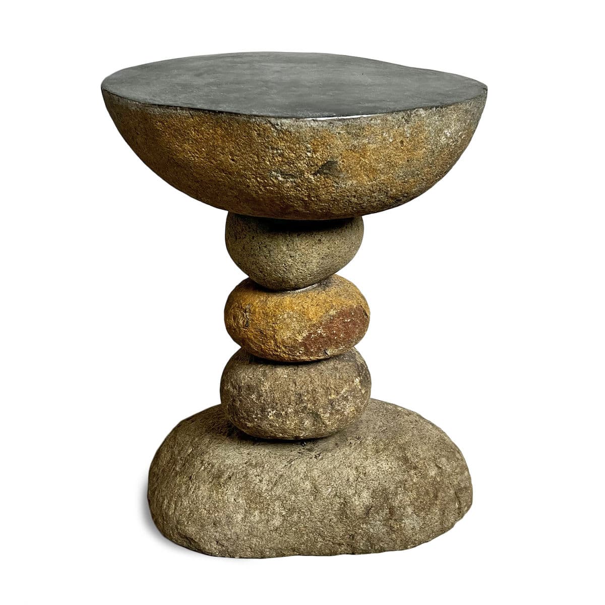 River Rock Stack Side Table Stool - Thumbnail 2