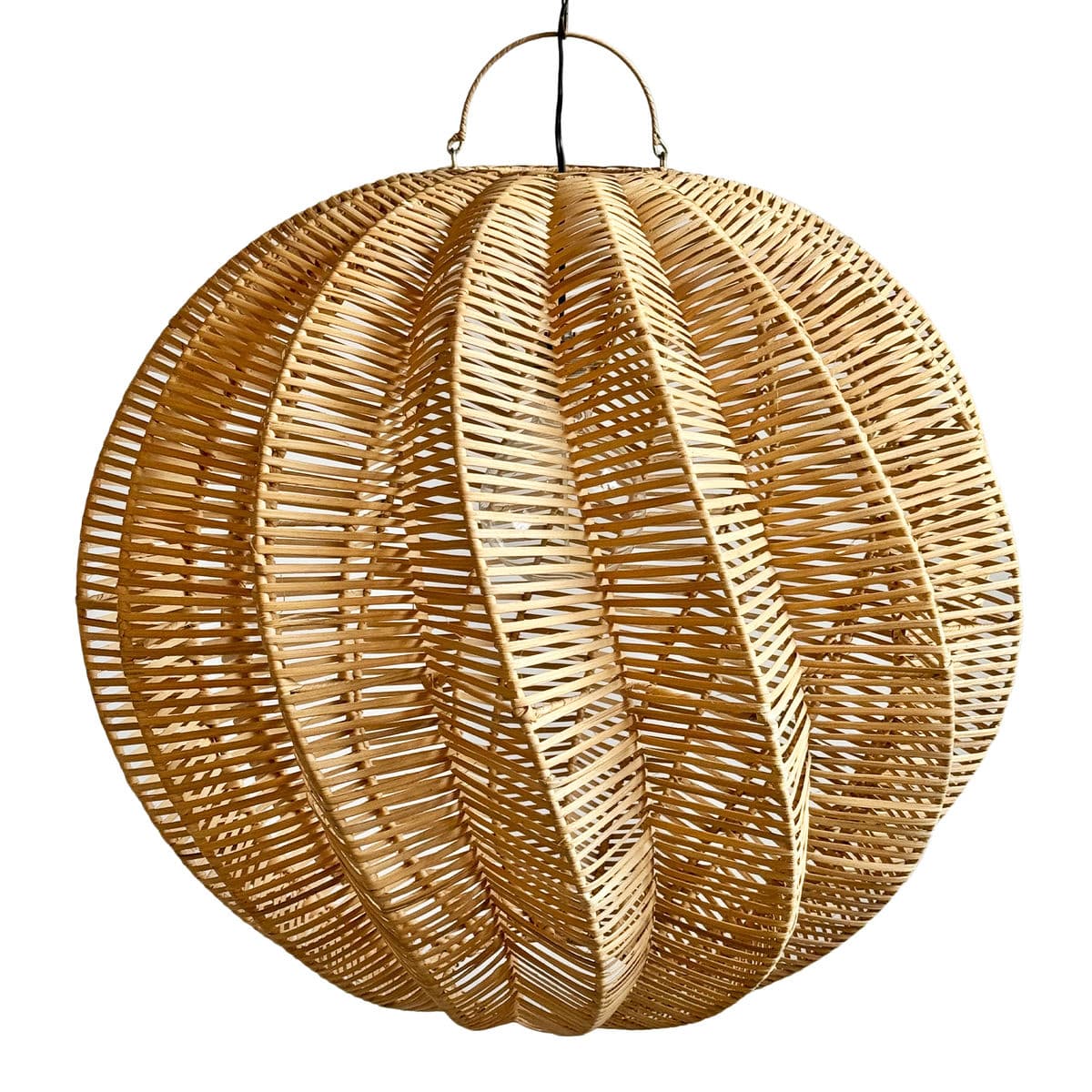 Wicker Spiral Globe Pendant Light Large - Thumbnail 2