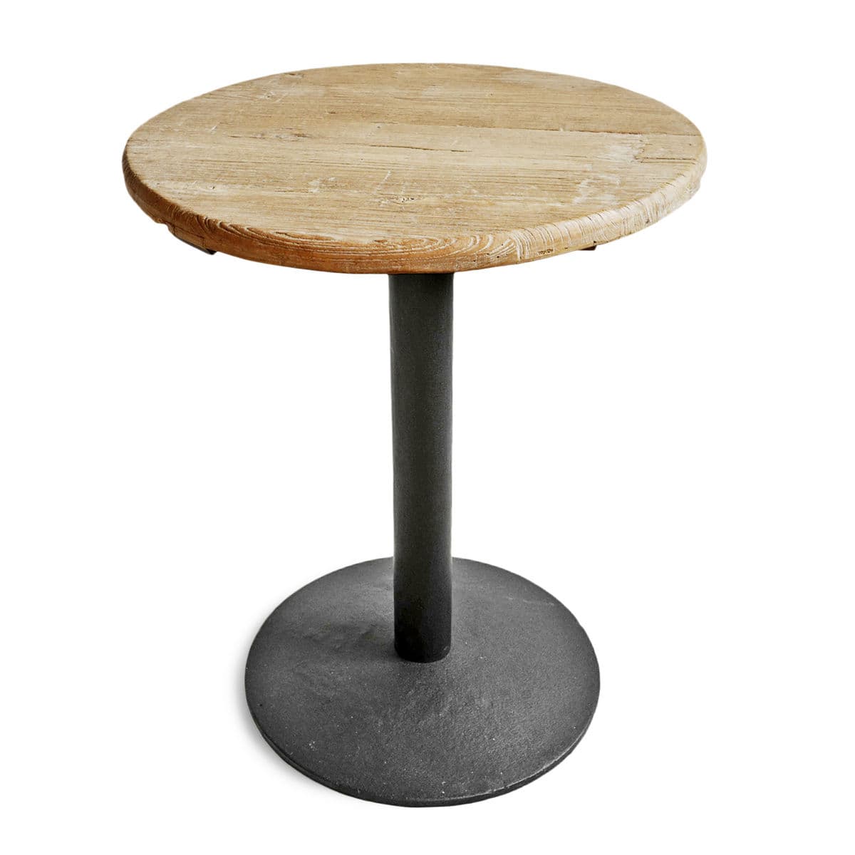 Round Elm & Iron Bistro Counter Table - Thumbnail 2