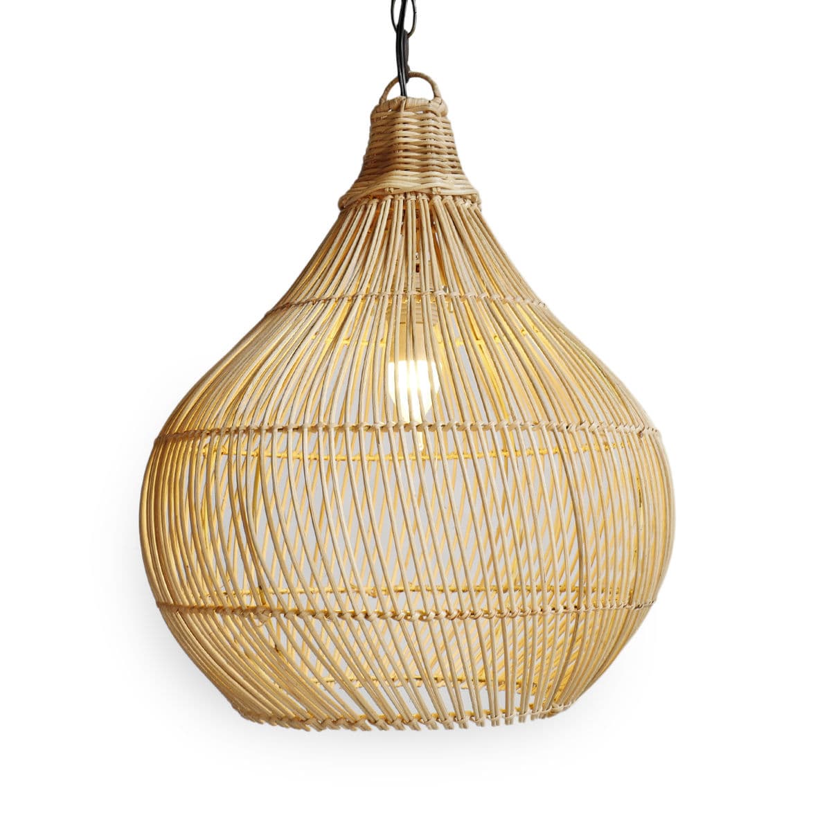 Rattan Drop Pendant Lantern - Thumbnail 2