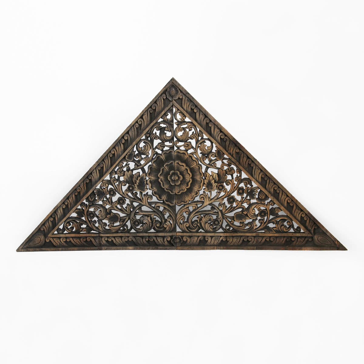 Antique Burn Triangle Carved Panel Large - Thumbnail 2