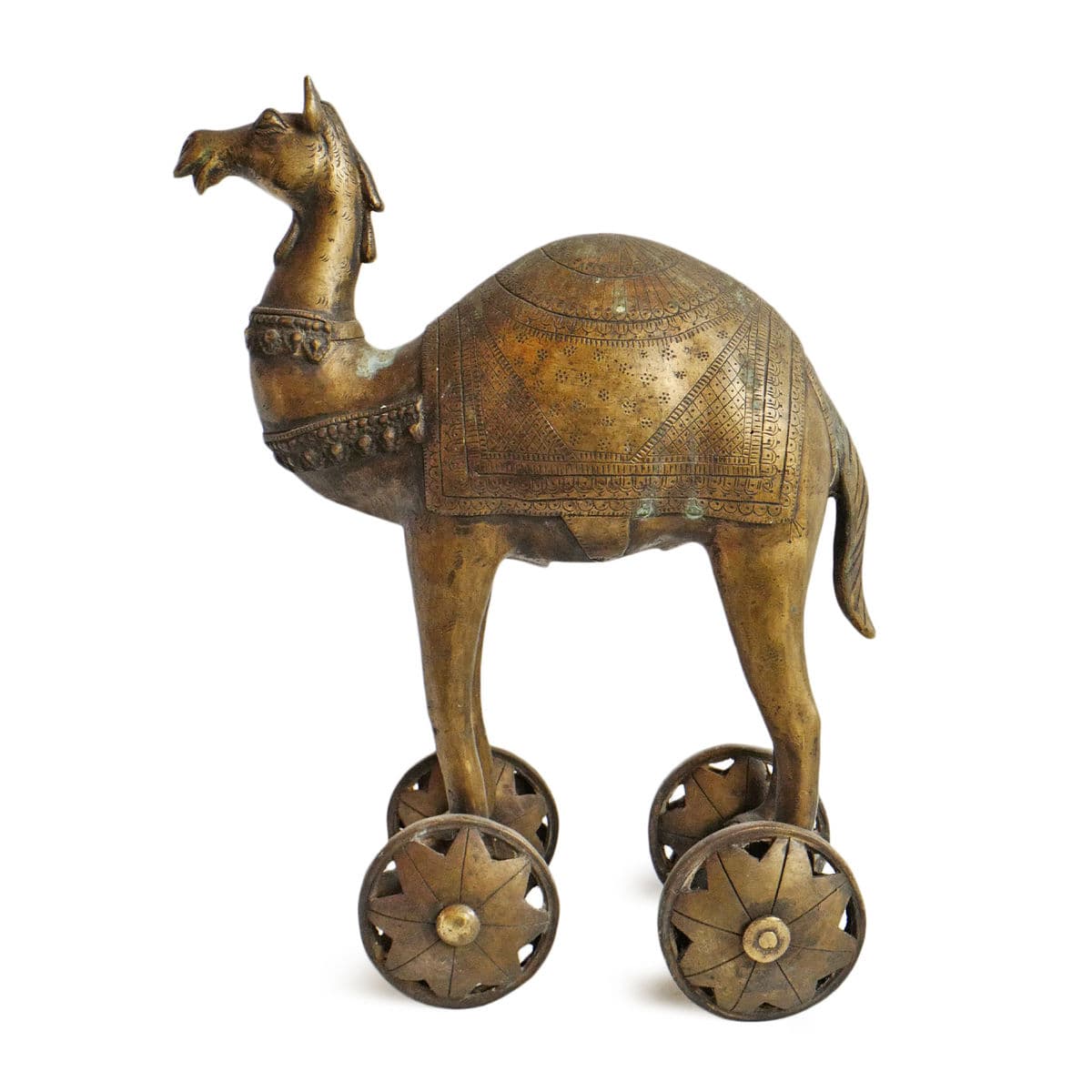 Antique Brass India Camel on Wheels - Thumbnail 2