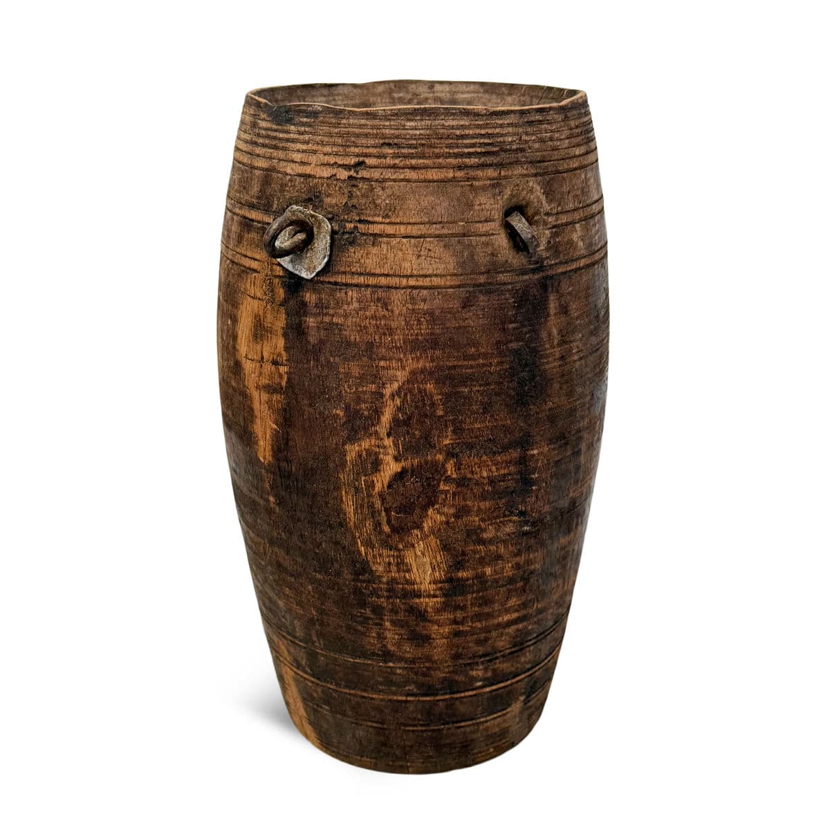 Vintage India Wood Water Pot - Thumbnail 2