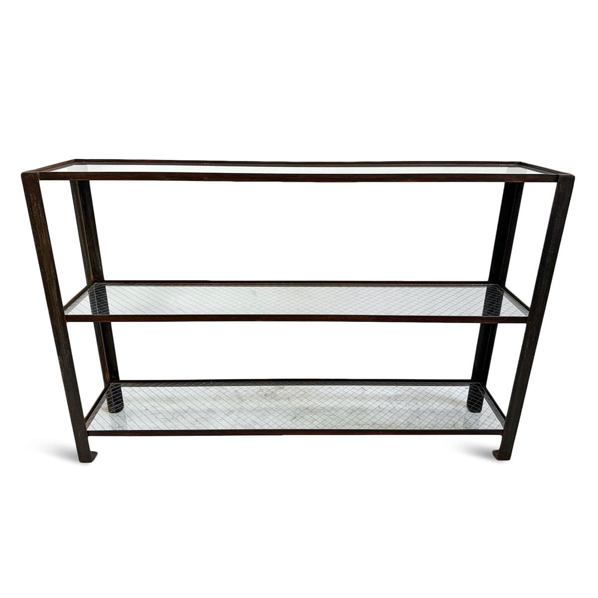 Industrial Iron & Glass Narrow Shelf - Thumbnail 2