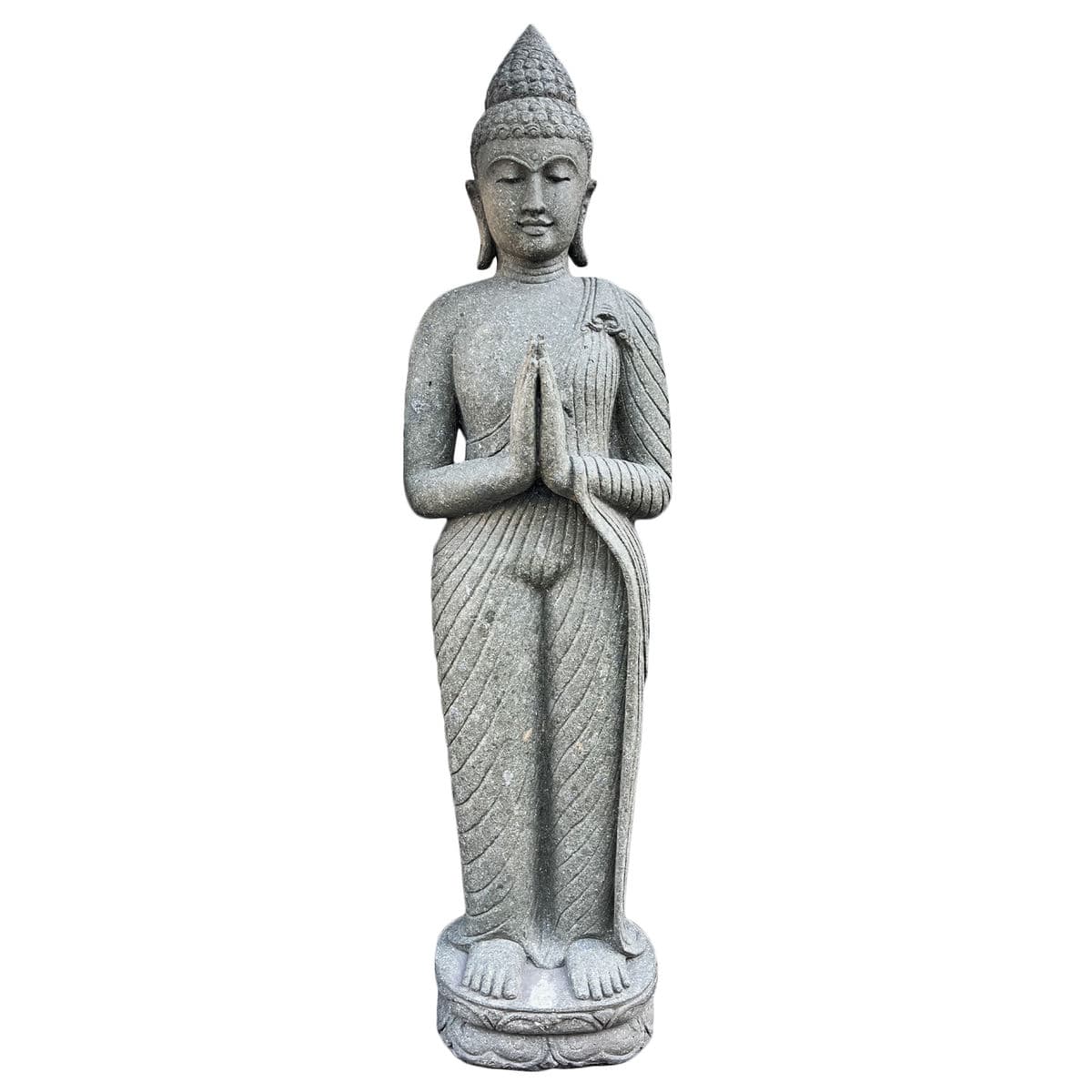 Standing Stone Carved Buddha Statue - Thumbnail 2