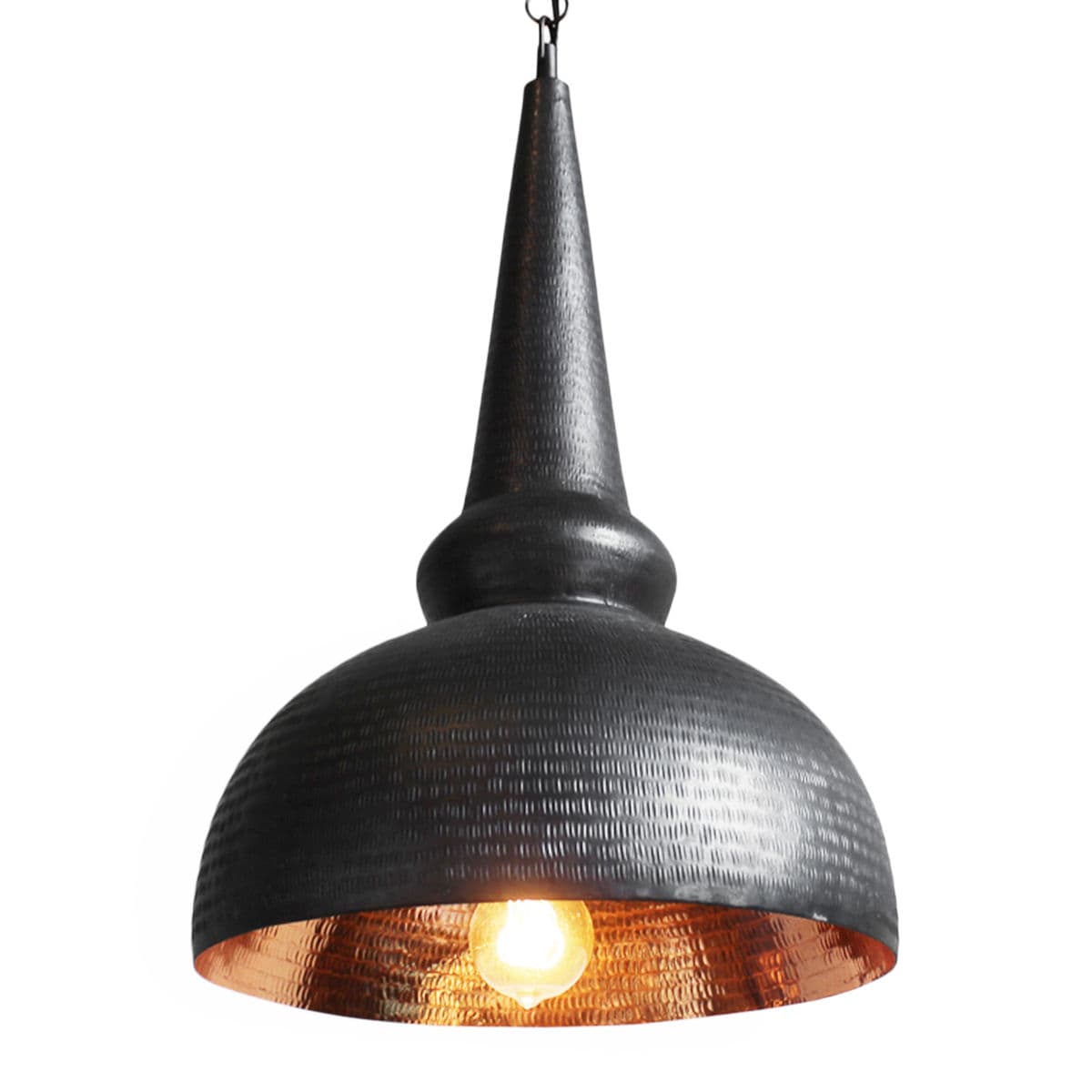 Copper Hammered Kuba Bronze Pendant Light - Thumbnail 2