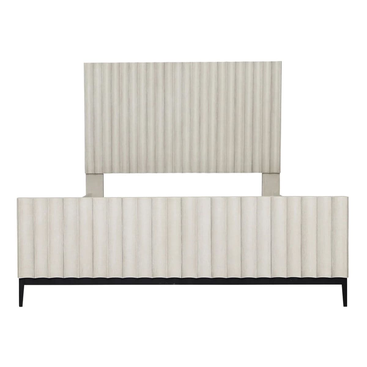 Modern White Wash Oak Queen Bed - Thumbnail 2