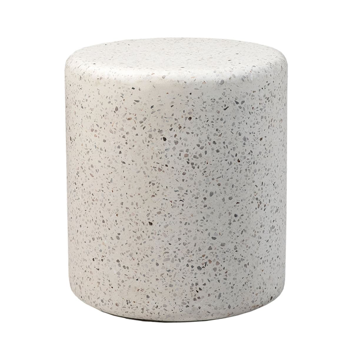 White Terrazzo Round Side Table - Thumbnail 2