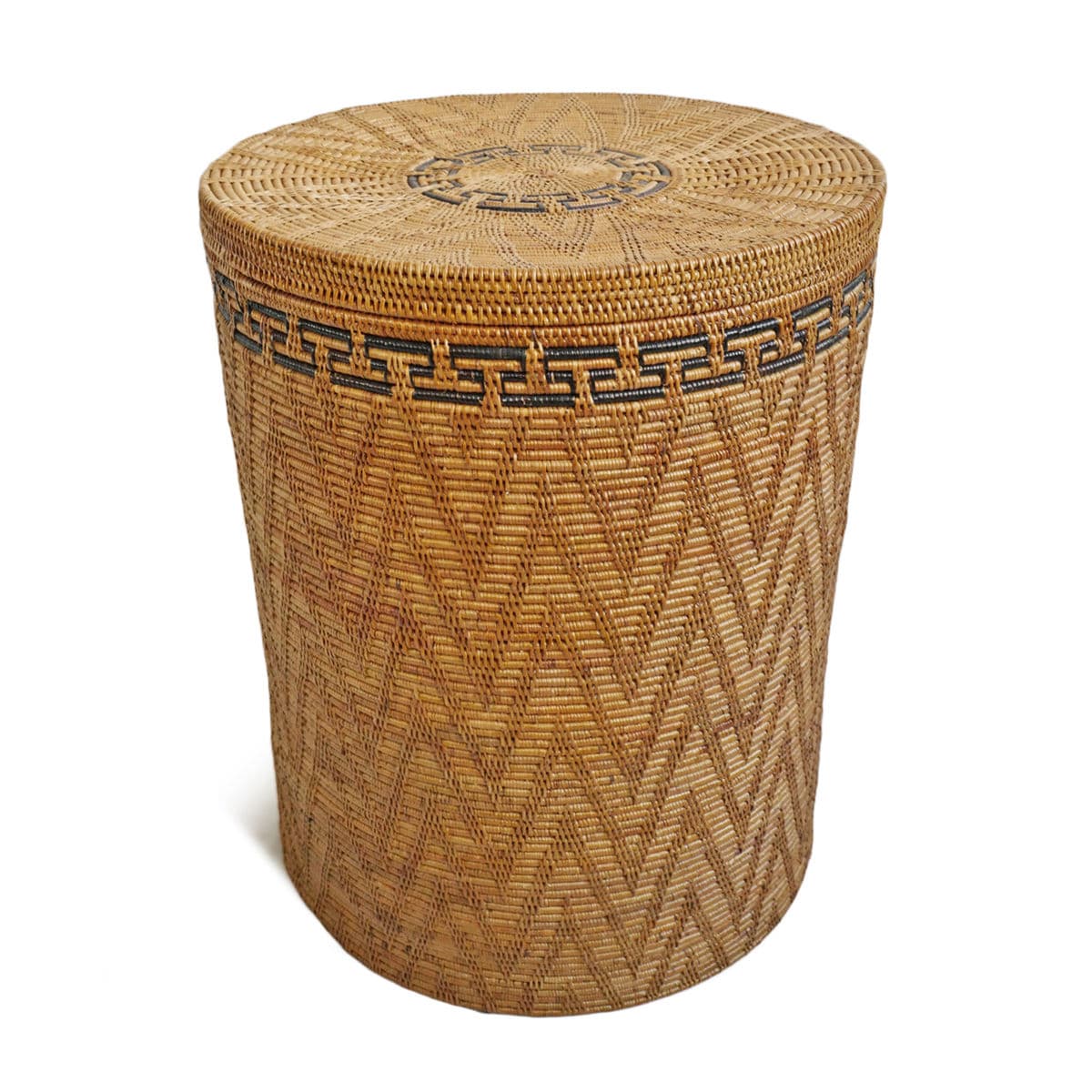 Rattan Border Basket w/Lid - Thumbnail 2