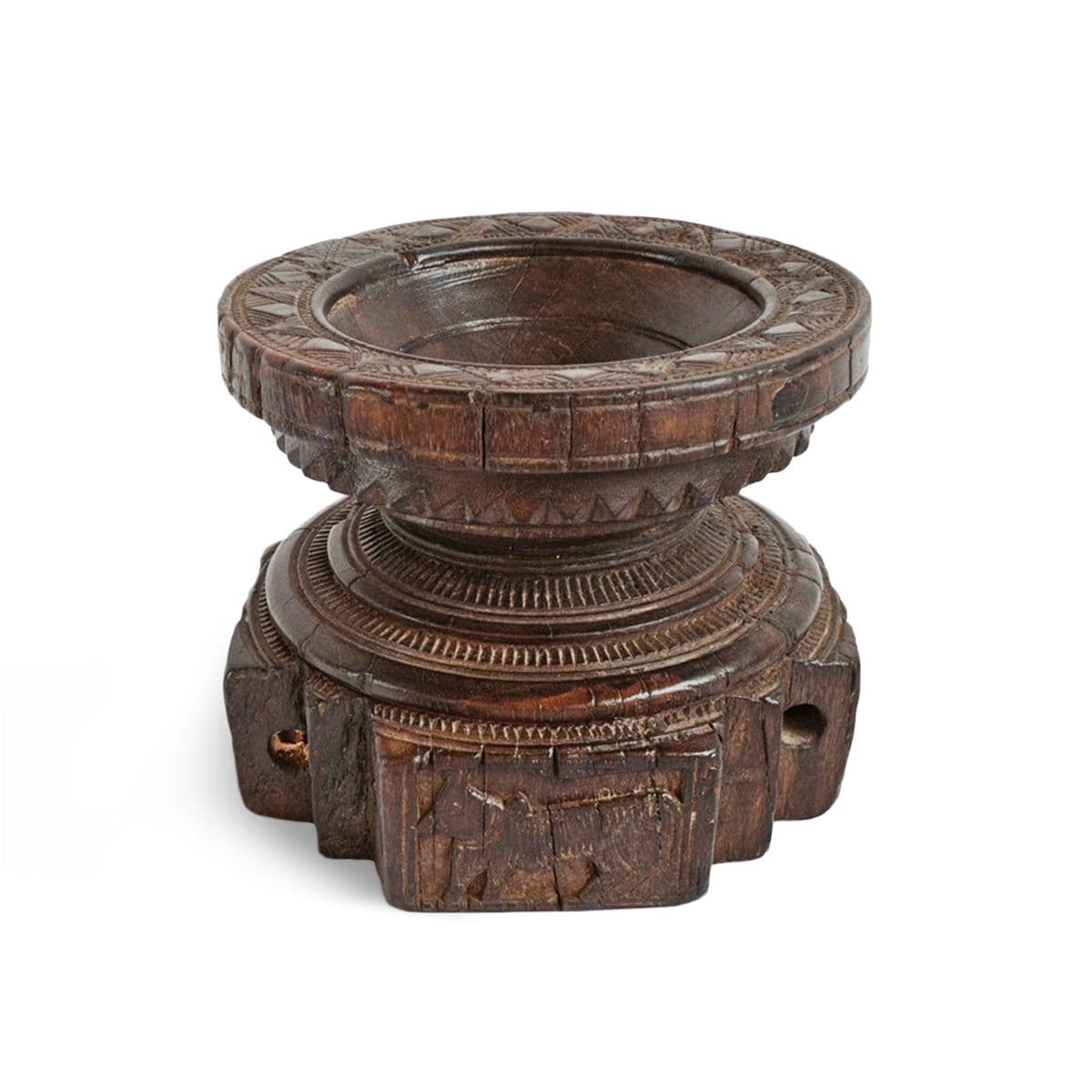 Vintage Carved Wood Seed Sorter - Thumbnail 2