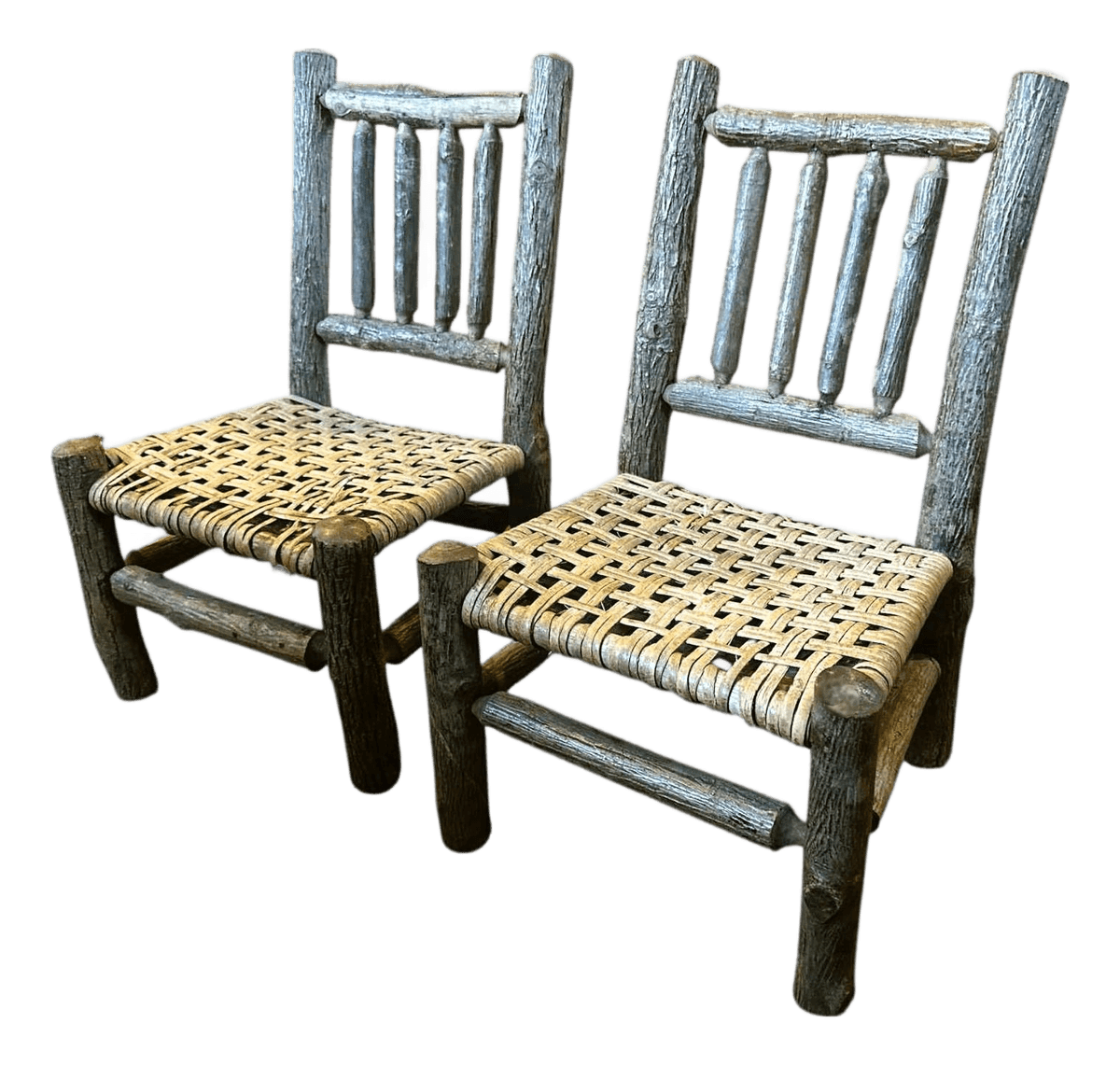 Vintage Old Hickory Attributed Children's Chairs - A Pair - Thumbnail 2