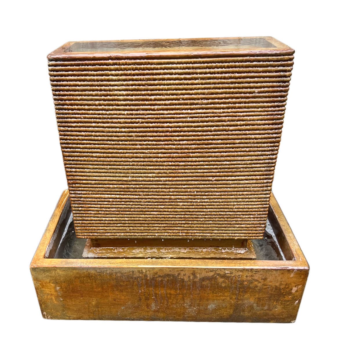 Cement Ripple Fountain Small Rust - Thumbnail 2