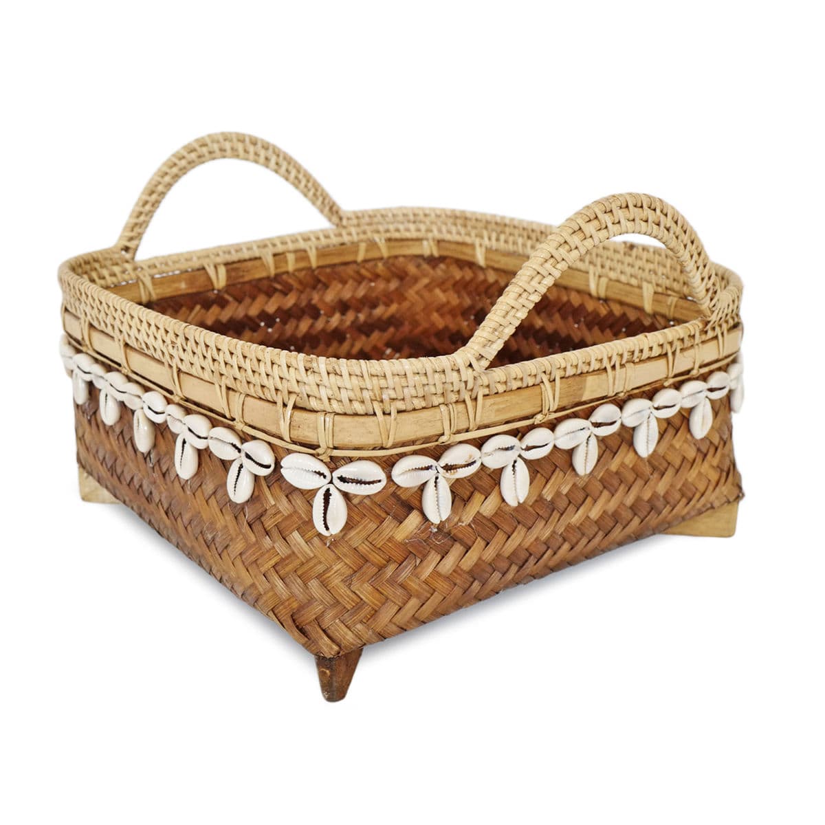 Bamboo & Cowry Basket Large - Thumbnail 2