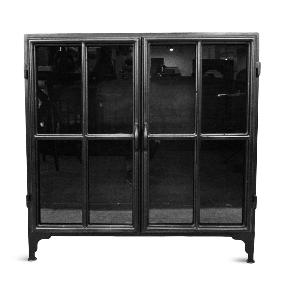 Black Iron & Glass Bar Cabinet - Thumbnail 2