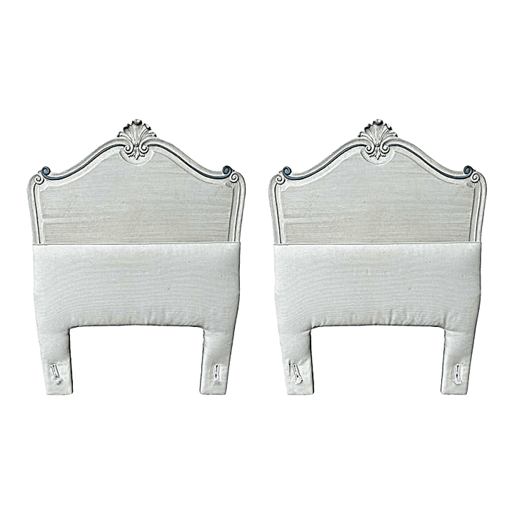 French Twin Padded Headboards - A Pair - Vintage Mid 20th Century - Thumbnail 2