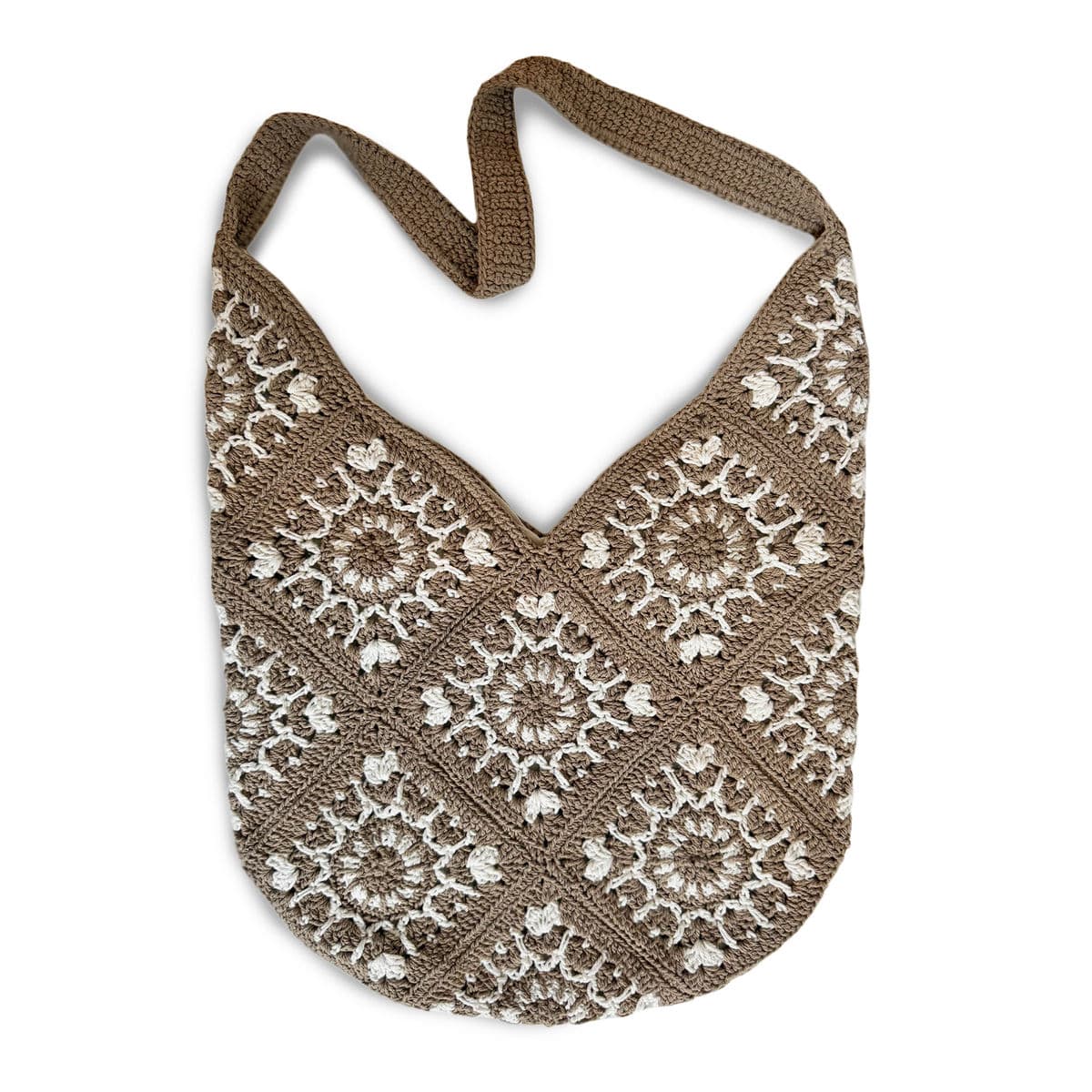 Taupe Macrame Shoulder Bag - Thumbnail 2