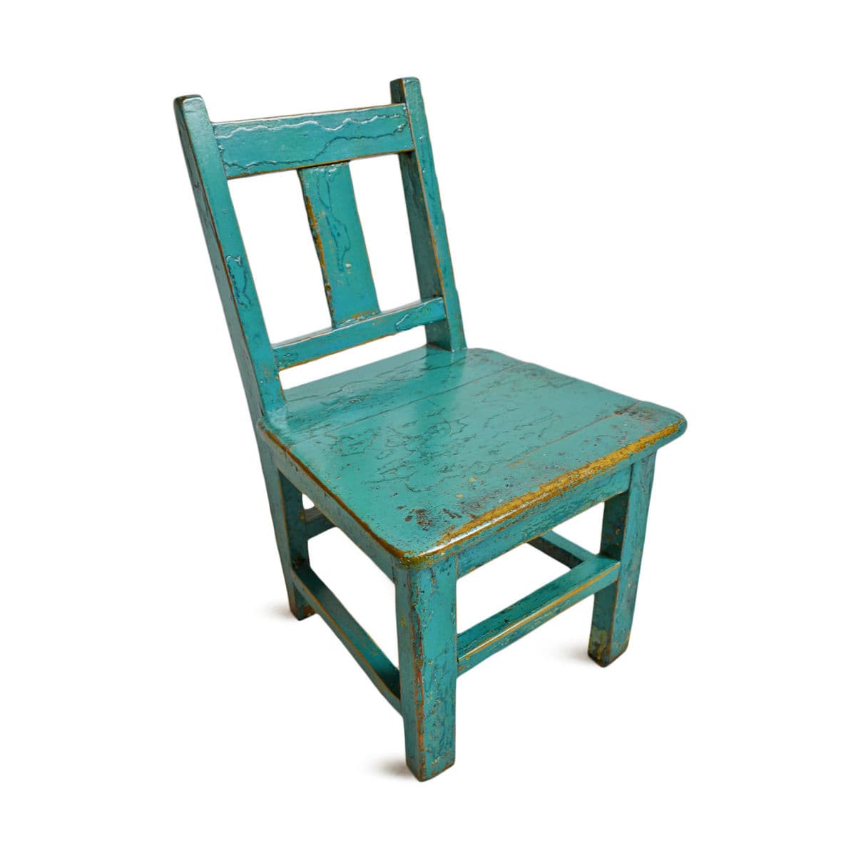 Vintage Turquoise Blue Childrens Chair - Thumbnail 2