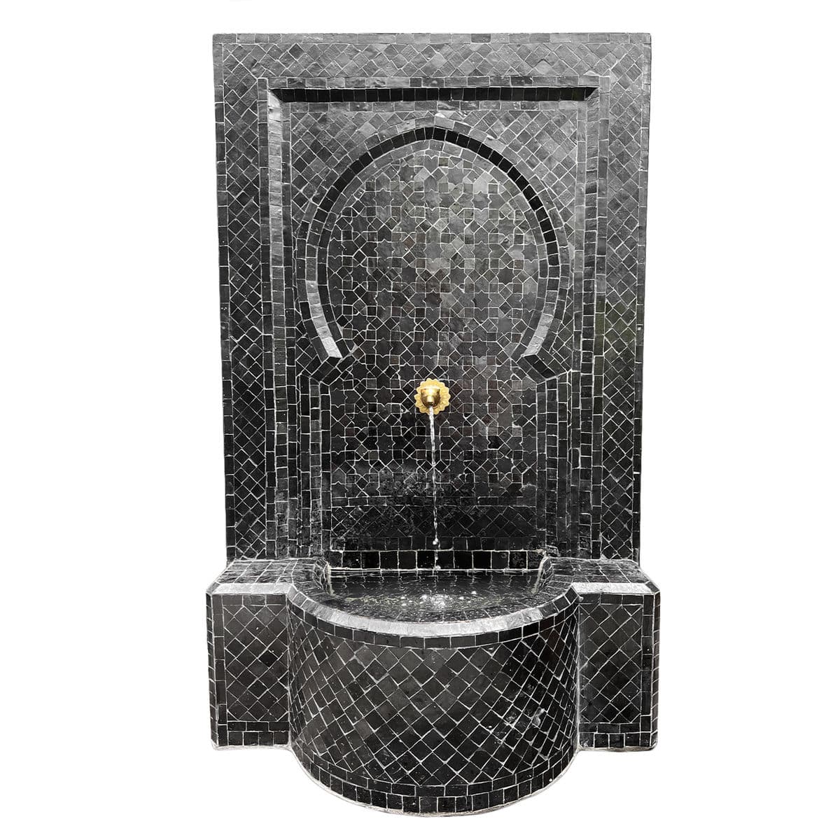 Black Mosaic Tile Wall Fountain - Thumbnail 2