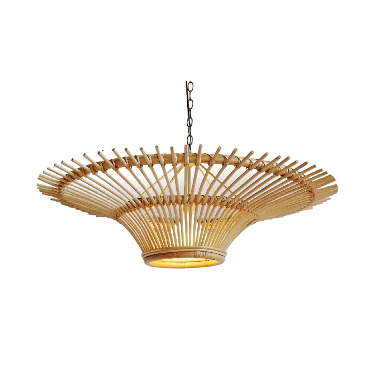 Rattan Sun Ray Pendant Small - Thumbnail 2