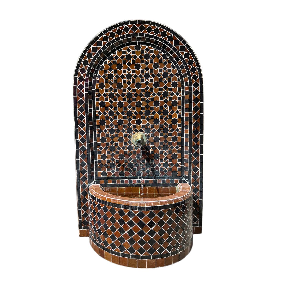 Brown & Black Moroccan Arch Tile Fountain - Thumbnail 2
