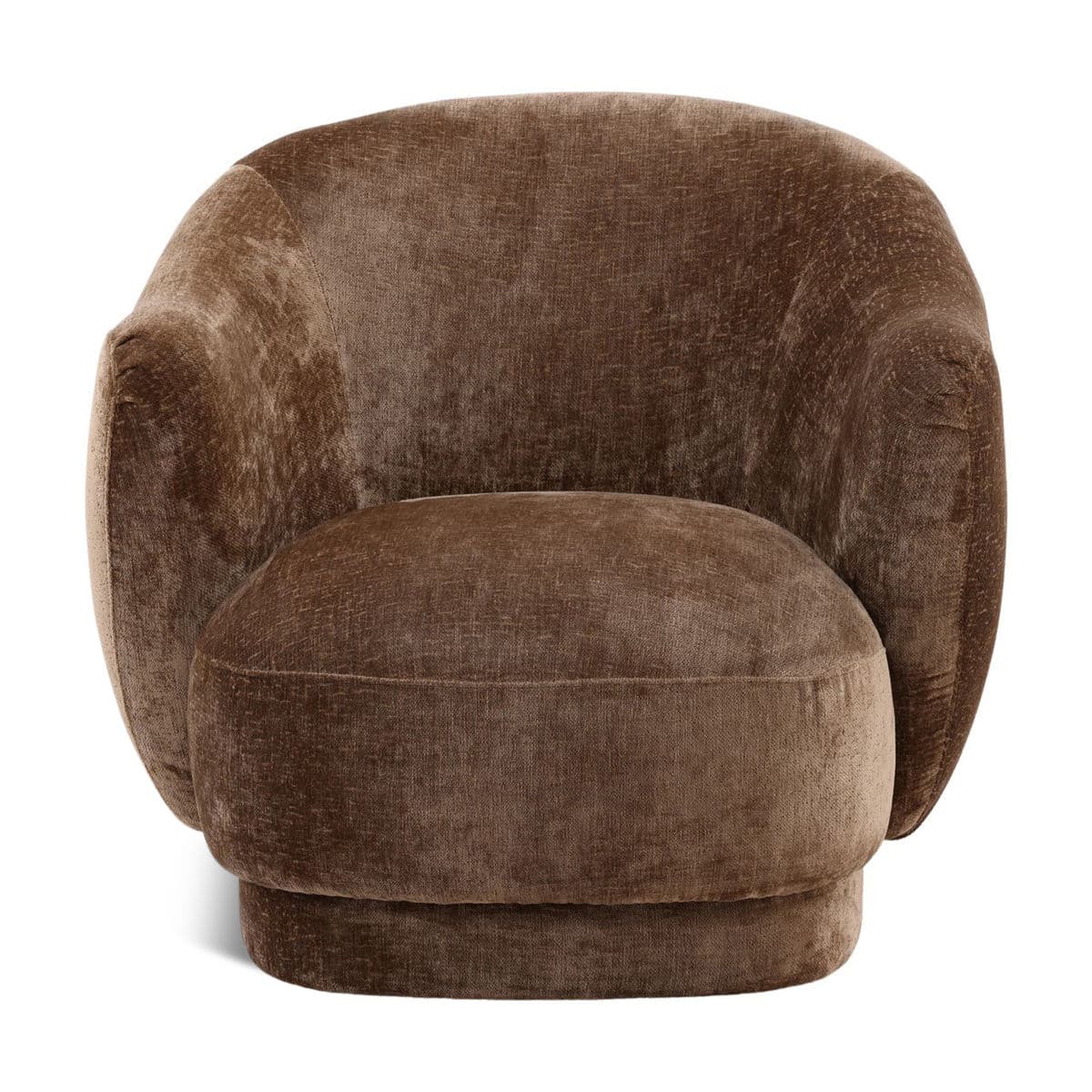 Milk Chocolate Velvet Accent Chair - Thumbnail 2